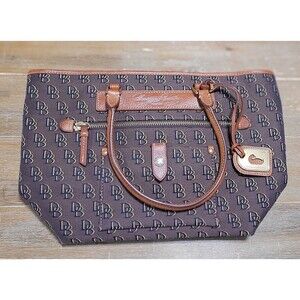 Dooney & Bourke Florentine Vachetta Leather Monogram Logo Shoulder Tote Bag